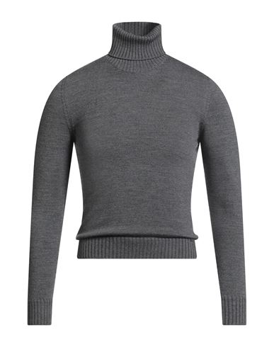 Drumohr Man Turtleneck Grey Size 40 Merino Wool In Gray