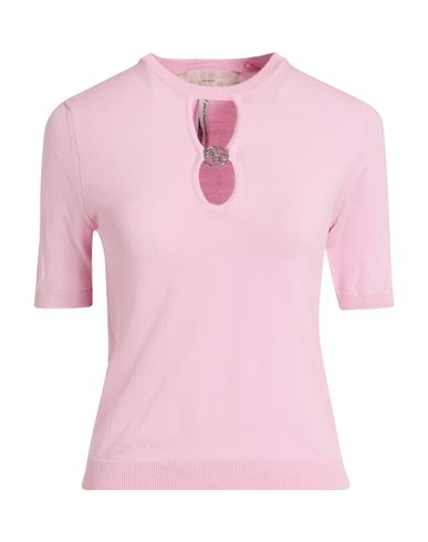 Guess Woman Sweater Pink Size L Ecovero Viscose, Polyester In Pink