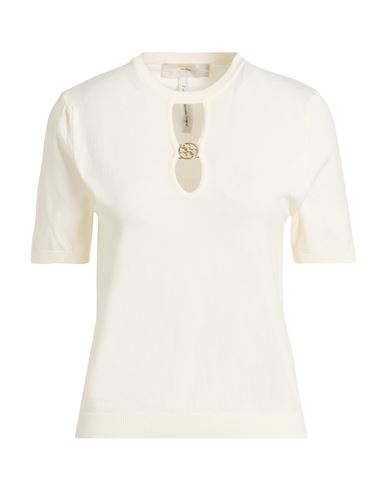 Guess Woman Sweater Ivory Size L Ecovero Viscose, Polyester In White