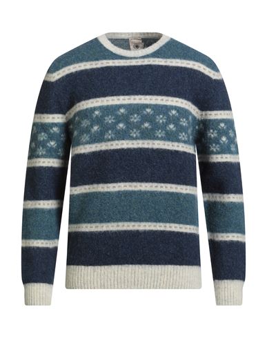 H953 Man Sweater Navy Size 44 Merino Wool In Multi