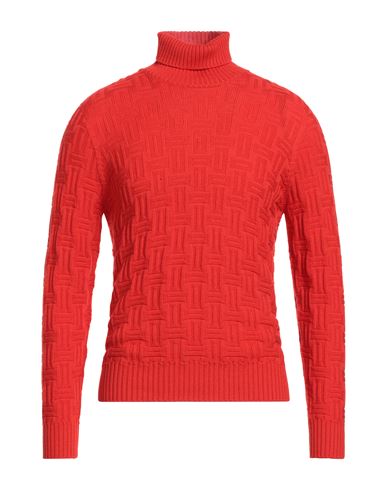 Drumohr Man Turtleneck Red Size 38 Super 140s Wool In Gold