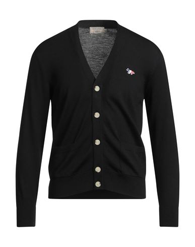 Maison Kitsuné Button-up Wool Cardigan In Black
