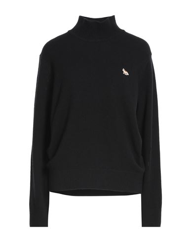 Maison Kitsuné Woman Turtleneck Black Size L Lambswool In Black