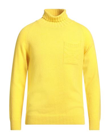 H953 Man Turtleneck Yellow Size 40 Merino Wool, Cashmere In Yellow