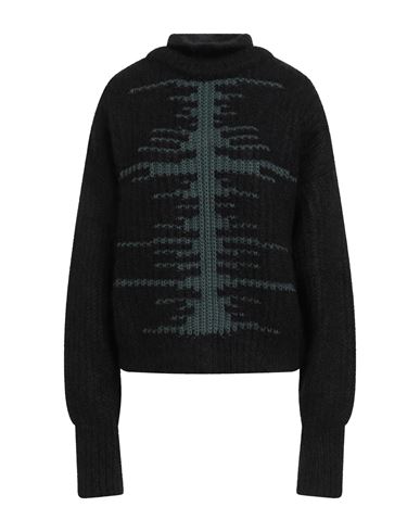 Maison Kitsuné Woman Turtleneck Black Size M Mohair Wool, Polyamide, Wool, Cotton In Black