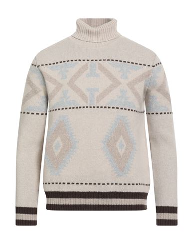 H953 Man Turtleneck Light Grey Size 40 Merino Wool In Multi