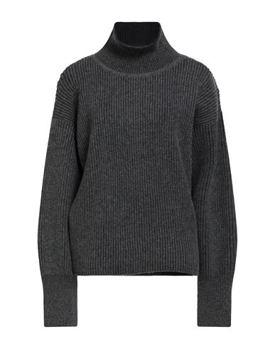 Maison Kitsuné Woman Turtleneck Grey Size L Lambswool In Black