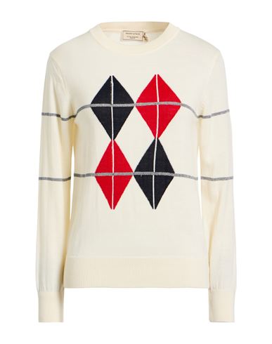 Maison Kitsuné Woman Sweater Ivory Size M Wool, Viscose In Multi
