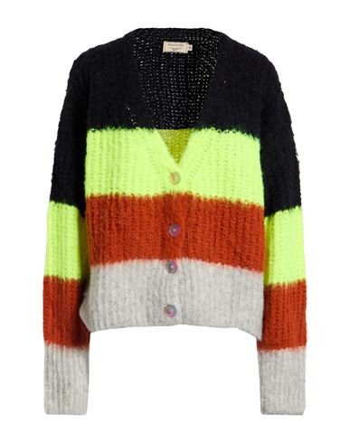 Maison Kitsuné Woman Cardigan Lime Green Size M Acrylic, Wool, Alpaca Wool, Polyamide In Green