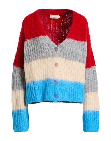 Maison Kitsuné Woman Cardigan Red Size M Acrylic, Wool, Alpaca Wool, Polyamide In Blue