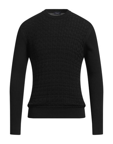 Drumohr Man Sweater Black Size 40 Merino Wool In Black