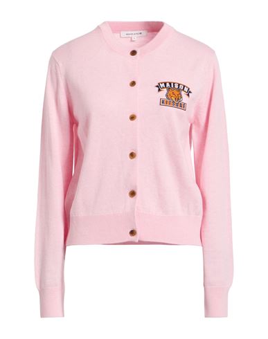 Maison Kitsuné Woman Cardigan Pink Size L Wool In Pink