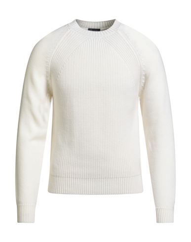 Drumohr Man Sweater Cream Size 42 Merino Wool In White