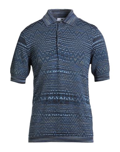 M Missoni Man Sweater Slate Blue Size M Viscose, Cotton In Blue