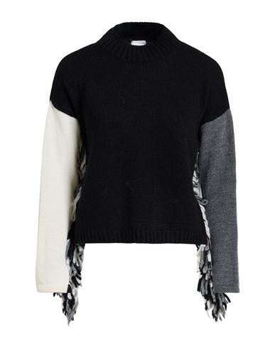 Le Volière Woman Sweater Black Size M Acrylic, Virgin Wool, Viscose, Alpaca Wool In Multi
