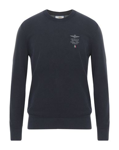 Aeronautica Militare Frecce Tricolori Man Sweater Navy Size Xl Cotton, Lyocell In Blue
