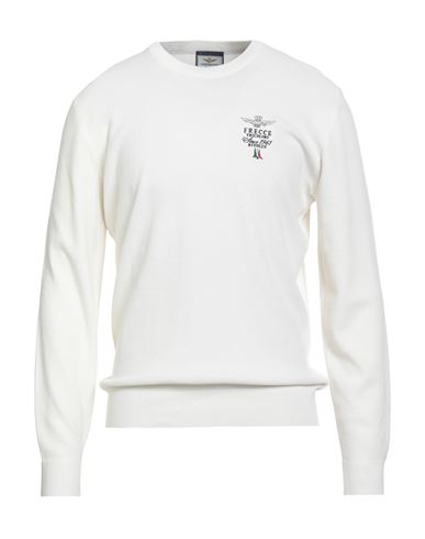 Aeronautica Militare Frecce Tricolori Man Sweater White Size Xl Cotton, Lyocell In White