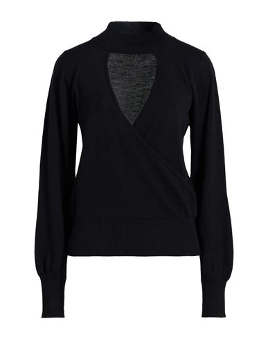 Suoli Woman Turtleneck Black Size 6 Virgin Wool, Acrylic In Black
