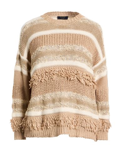 Peserico Woman Sweater Sand Size 4 Cotton, Polyester, Viscose, Metallic Fiber, Polyamide In Neutral