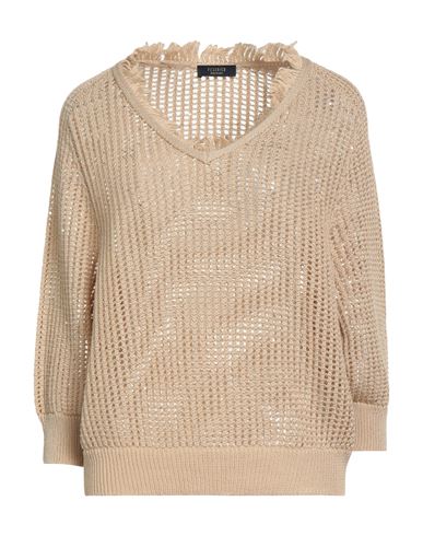 Peserico Woman Sweater Beige Size 8 Cotton, Polyester In Brown