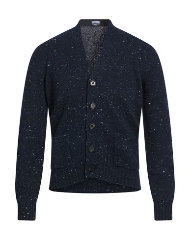 Drumohr Man Cardigan Midnight Blue Size 46 Virgin Wool, Cashmere, Polyamide In Blue