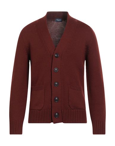 Drumohr Man Cardigan Chocolate Brown Size 40 Merino Wool In Brown