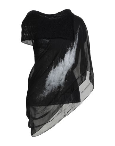 Masnada Woman Top Black Size M Merino Wool, Viscose, Silk