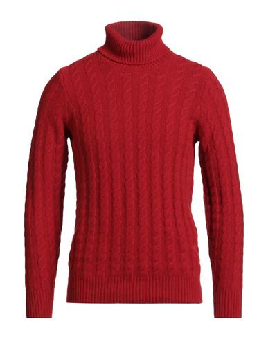 Zanone Man Turtleneck Red Size 38 Alpaca Wool, Virgin Wool In Red