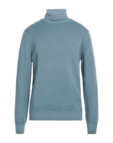 Filippo De Laurentiis Man Turtleneck Slate Blue Size 42 Merino Wool In Blue