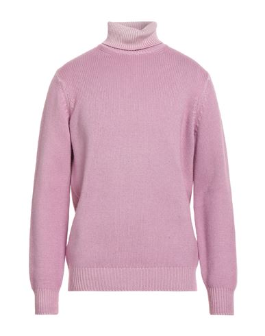 Filippo De Laurentiis Man Turtleneck Lilac Size 44 Merino Wool, Silk, Cashmere In Pink