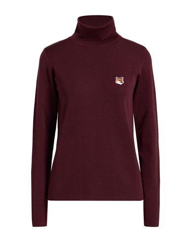Maison Kitsuné Woman Turtleneck Burgundy Size L Wool In Red