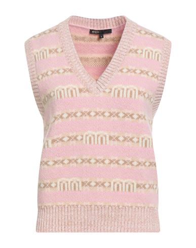 Maje Woman Sweater Beige Size 3 Wool, Polyamide In Pink