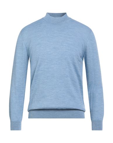 Gioferrari Man Turtleneck Light Blue Size 50 Merino Wool In Blue