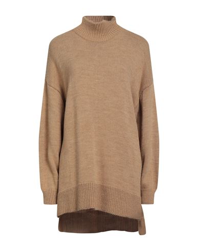 Vicolo Woman Turtleneck Camel Size Onesize Acrylic, Wool, Viscose, Alpaca Wool In Brown