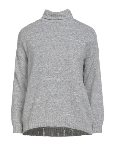 Anneclaire Woman Turtleneck Grey Size 6 Wool, Silk In Gray