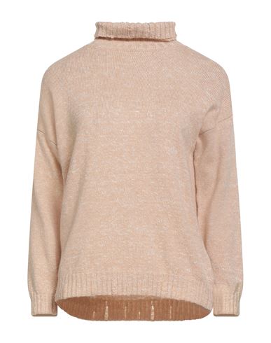 Anneclaire Woman Turtleneck Beige Size 6 Wool, Silk In Pink