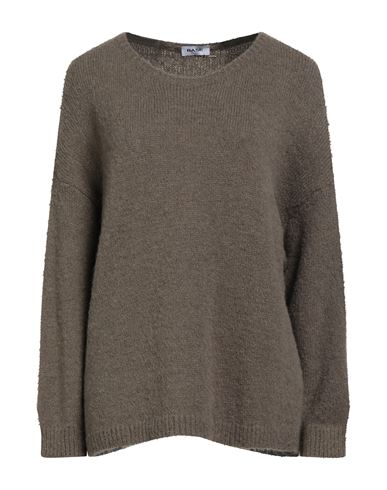 Base Milano Woman Sweater Military Green Size 8 Acrylic, Alpaca Wool, Polyamide, Merino Wool In Brown