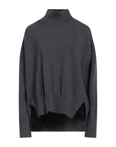 Barrie Woman Turtleneck Charcoal Size L Cashmere In Blue