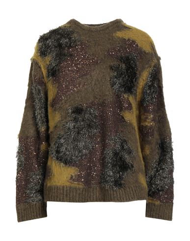 Semicouture Woman Sweater Military Green Size S Polyester, Alpaca Wool, Polyamide, Wool, Viscose In Multi