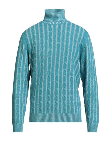 Jeordie's Man Turtleneck Turquoise Size Xxl Merino Wool In Blue