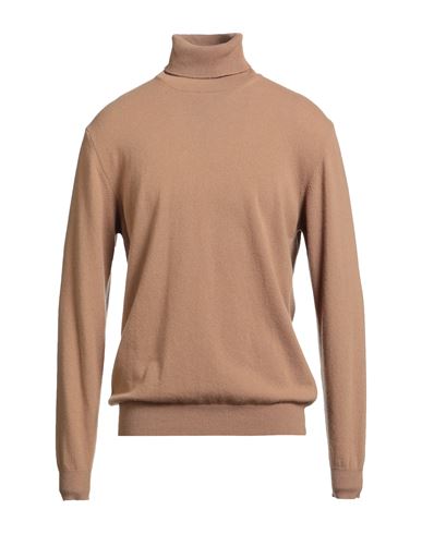 Jeordie's Man Turtleneck Camel Size 3xl Merino Wool, Cashmere In Brown