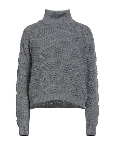 Haveone Woman Turtleneck Grey Size Onesize Acrylic, Polyester In Gray