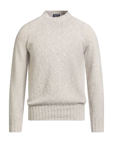 Drumohr Man Sweater Ivory Size 40 Lambswool In Neutral
