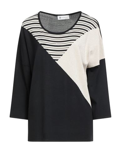 Giulia Valli Woman Sweater Black Size Xxl Viscose, Polyamide In Black