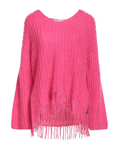 Motel Woman Sweater Fuchsia Size Onesize Acrylic, Polyamide, Mohair Wool, Wool In Pink