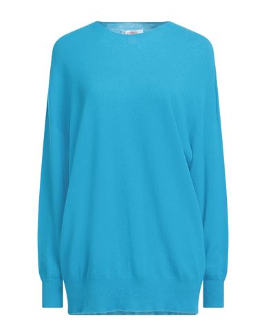 Kontatto Woman Sweater Azure Size Onesize Wool, Cashmere In Blue