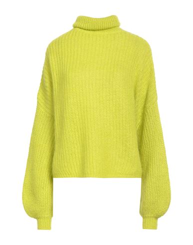 Kontatto Woman Turtleneck Lime Green Size Onesize Acrylic, Mohair Wool, Polyamide In Green