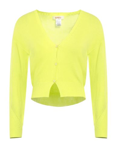 Kontatto Woman Cardigan Lime Green Size Onesize Viscose, Pbt - Polybutylene Terephthalate In Green