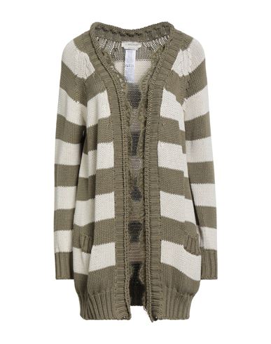 Anna Molinari Woman Cardigan Khaki Size 4 Cotton, Polyamide, Viscose In Gray