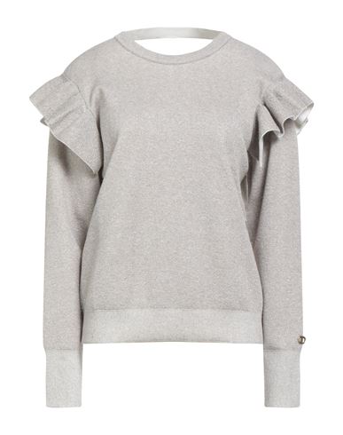 Twinset Woman Sweater Grey Size Xs Viscose, Polyester, Polyamide, Metallic Fiber In Gray